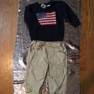 Sweater, Turtle neck, Khaki pants